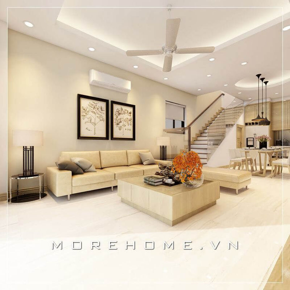 Ý tưởng thiết kế nội thất phòng khách nhà phố đẹp, hiện đại với đồ nội thất sang trọng, xu hướng không thể thiếu trong trang trang trí nhà.